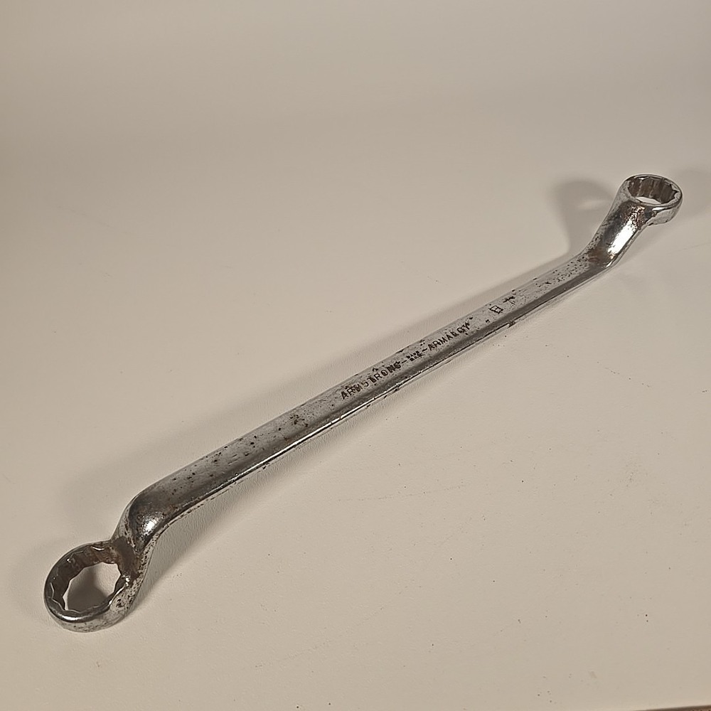 Vintage 1-1/8" x 1" Armstrong Armaloy Double Box End Wrench NO. 8735 Made in USA